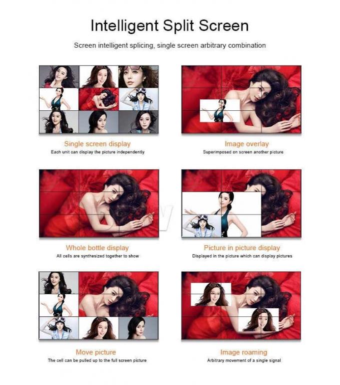 Supermarket Commercial Video Wall 46 Inch 1.7mm Ultra Narrow Bezel 700nits